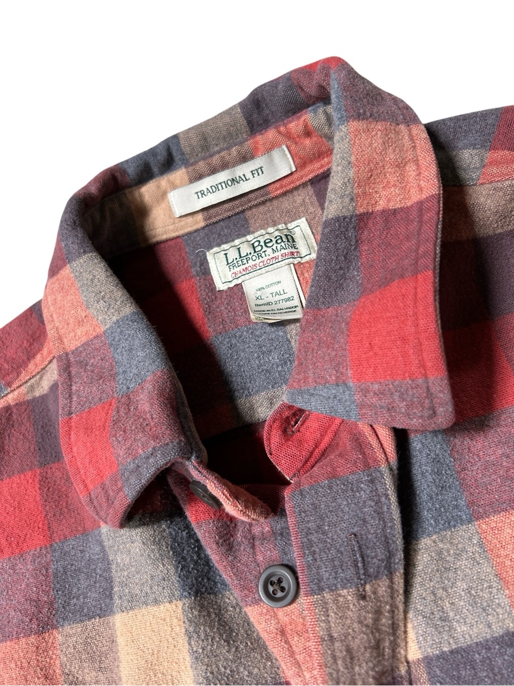 L.L.Bean Traditional Fit Chamois Flannel Shirt, Apple Cinnamon, XL Tall